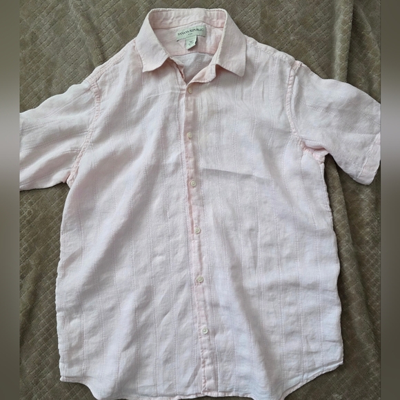 Banana Republic Soft Pink Casual Button Down Shirt Linen - Picture 1 of 11